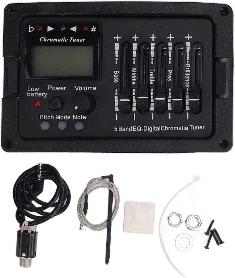 Wal front Guitar Preamp EQ Equalizer 5 Band 5 Professional Acoustic Guitar Preamplifier Equalizer with Tuner - Image 5